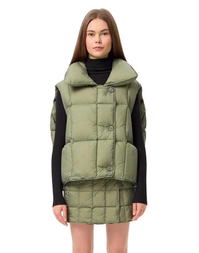 옌키옌키 [해외직구] 25FW 옌키옌키 숏패딩 COZY CLOUD VEST MICRO OLIVE GREEN 착용컷