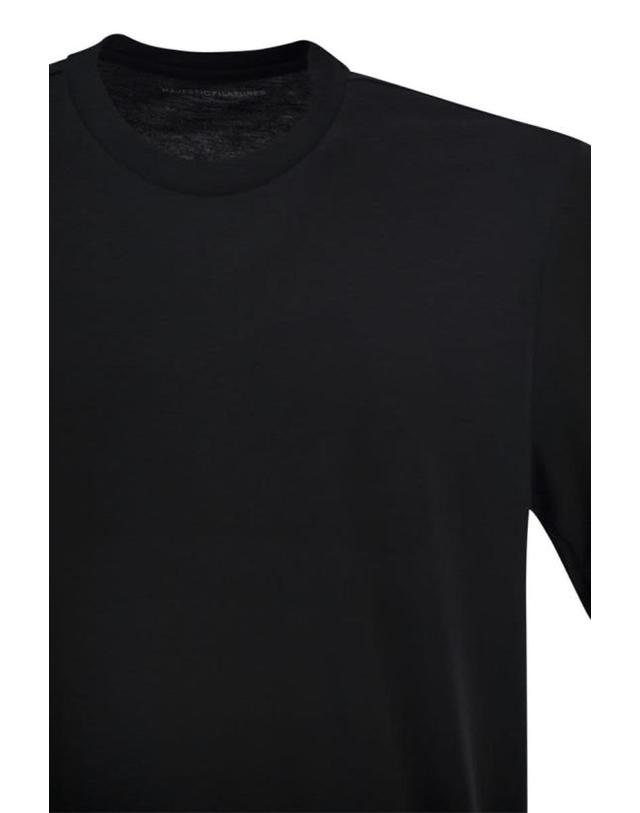 마제스틱필라쳐 [해외직구] 26SS 마제스틱필라쳐 반팔 티셔츠 S26M296HTS022 002 BLACK 착용컷