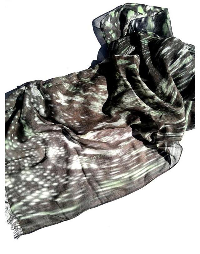 마리아 엔리카 나르디 [해외직구] 25SS 마리아 엔리카 나르디 머플러 스카프 SM143L68190BKGR Black 착용컷