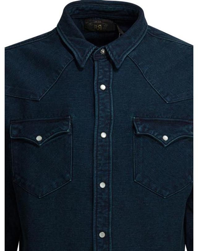더블알엘 [해외직구] 26SS 더블알엘 긴팔 셔츠 782P06938001INDIGO BLUE 착용컷