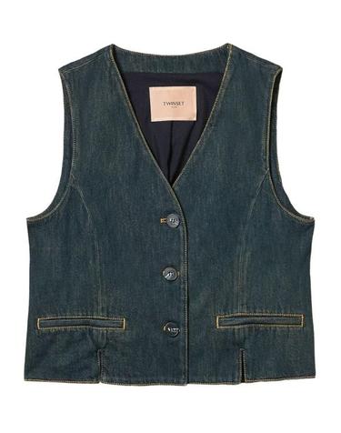 [해외직구] 25FW 트윈셋 베스트 252TP2561 S1664301611 DENIM