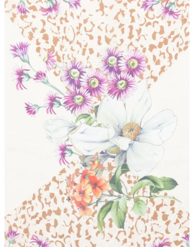 트윈셋 [해외직구] 26SS 트윈셋 머플러 스카프 261TA4220 13261 LEOPARD FLOWER PARCHMENT PRINT 착용컷