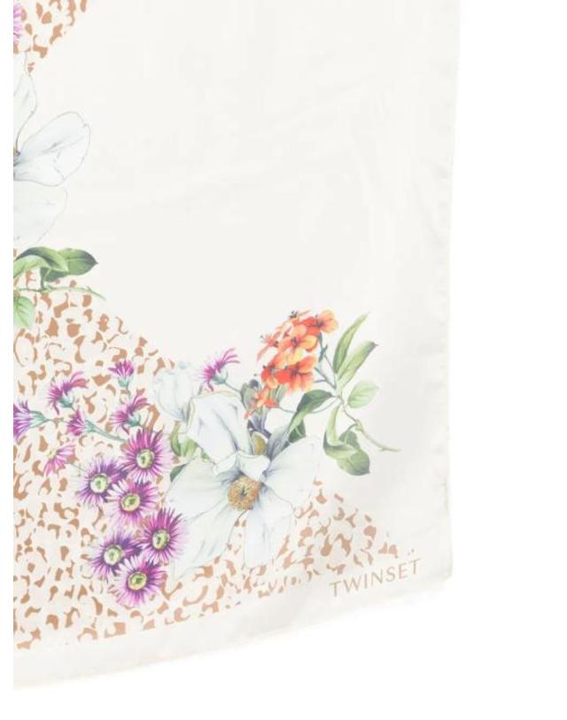 트윈셋 [해외직구] 26SS 트윈셋 머플러 스카프 261TA4220 13261 LEOPARD FLOWER PARCHMENT PRINT 착용컷