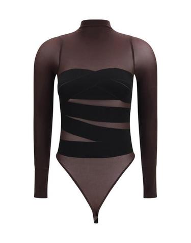 [해외직구] 26FW 월포드 바디수트 티셔츠 77129 8372 BROWN