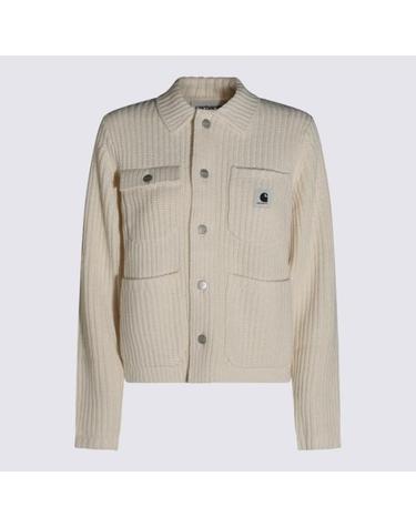 [해외직구] 26FW 칼하트 WIP 로고 패치 골지 가디건 I035379 05XX NATURAL