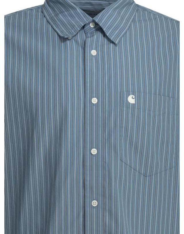 칼하트 윕 [해외직구] 26FW 칼하트 WIP 긴팔 셔츠 I0368053T5XX LIGHT BLUE 착용컷