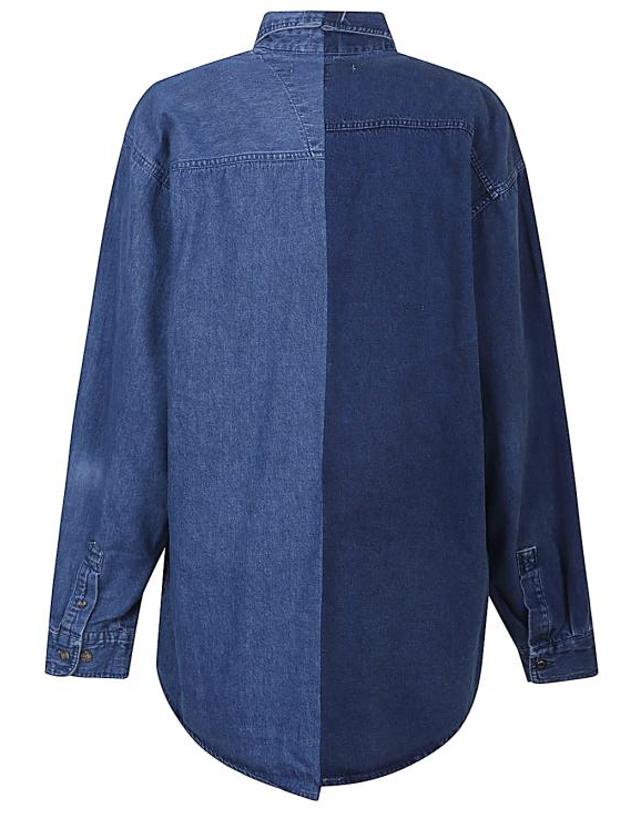 이엘브이데님 [해외직구] 25SS 이엘브이 데님 셔츠 2002203 DARKBLUE NAVY 착용컷