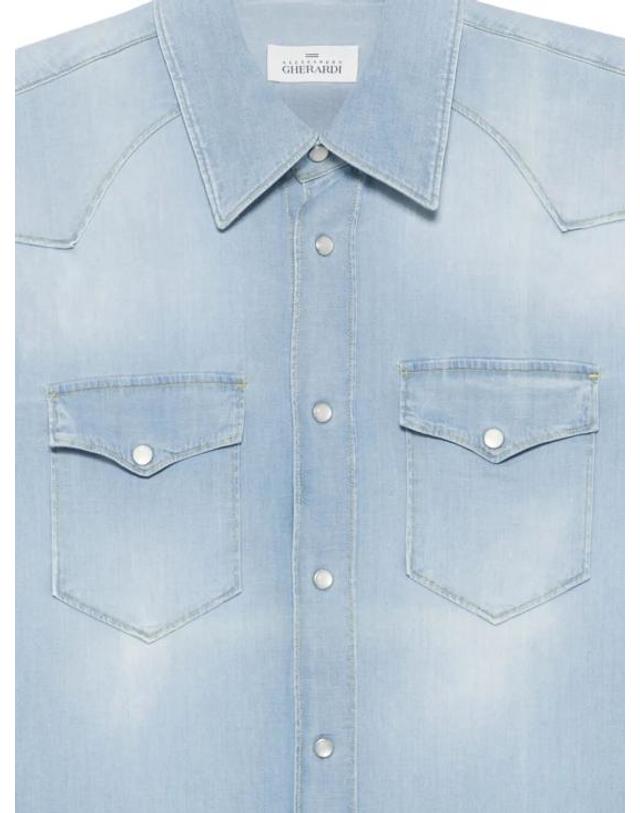 게라디니 [해외직구] 26SS 알레산드로 게라르디 데님 셔츠 WEST 76A2 621 LIGHT BLUE 착용컷