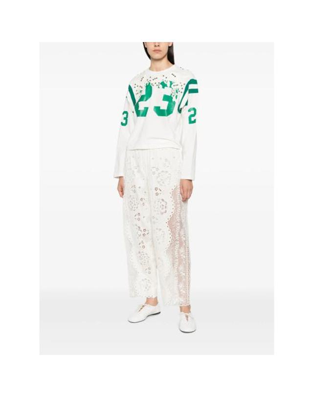 씨 [해외직구] 26FW 세아 스트레이트 팬츠 PF26 030 WHITE WHITE GREEN 착용컷