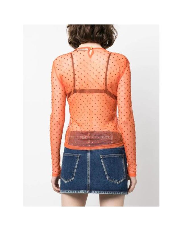 사이드레스 [해외직구] 23SS 시에드레스 블라우스 WRS23TP07OR DESTA ORANG ORANGE 착용컷