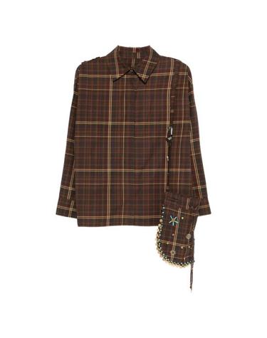 [해외직구] 25FW 시에드레 블라우스 WPF25TP18 ATHELIA MULTI BROWN GREEN