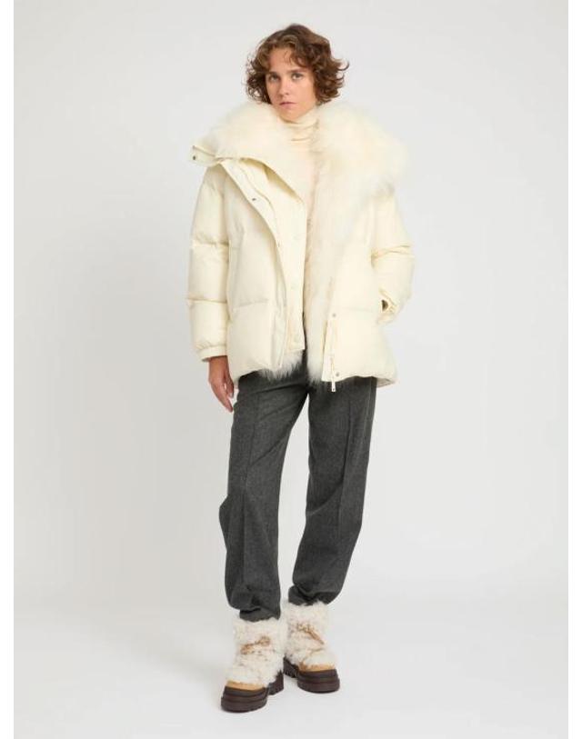 이브 살로몬 [해외직구] 25FW 이브살로몬 숏패딩 26WFM00480M07W A1006 MERINGUE 착용컷