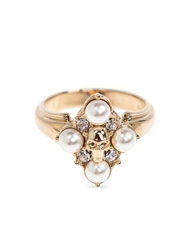 [해외직구] 26SS 알렉산더 맥퀸 반지 855272J161P1053 PEARL STRASS