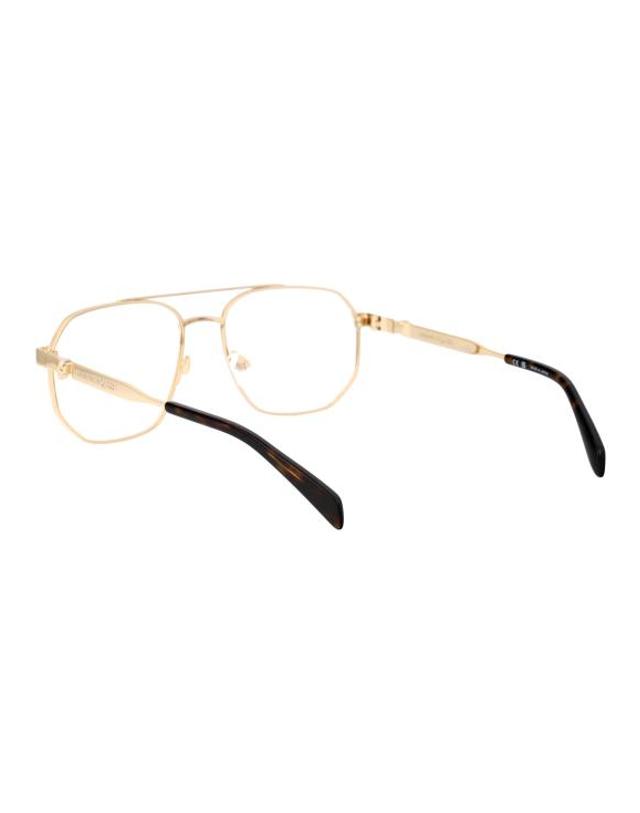 알렉산더맥퀸 [해외직구] 25SS 알렉산더 맥퀸 안경 AM0459O 002 GOLD TRANSPARENT 착용컷