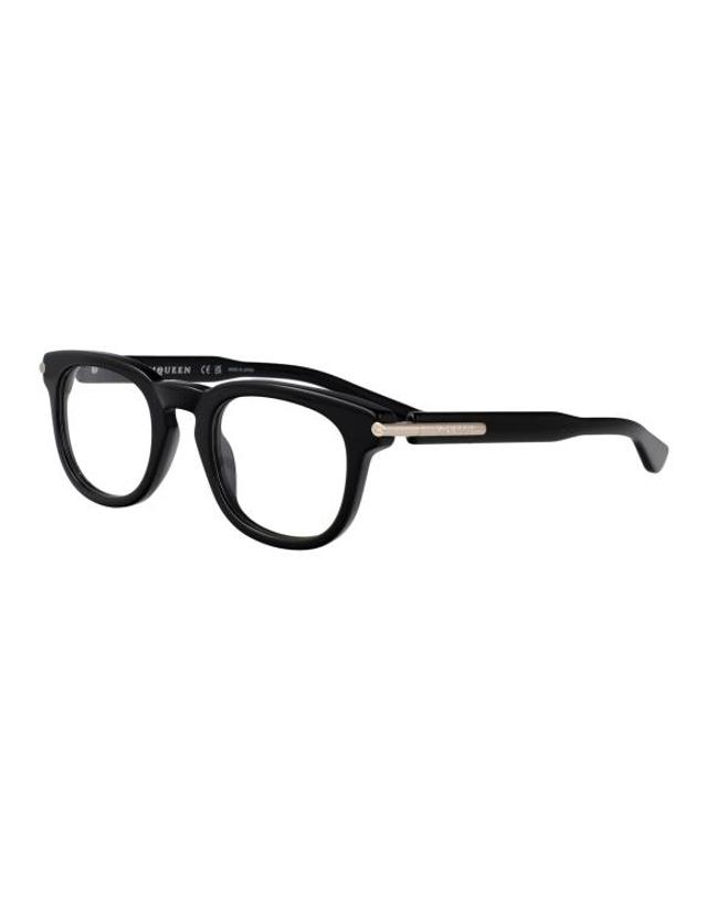 알렉산더맥퀸 [해외직구] 25SS 알렉산더 맥퀸 안경 AM0498O 001 BLACK TRANSPARENT 착용컷