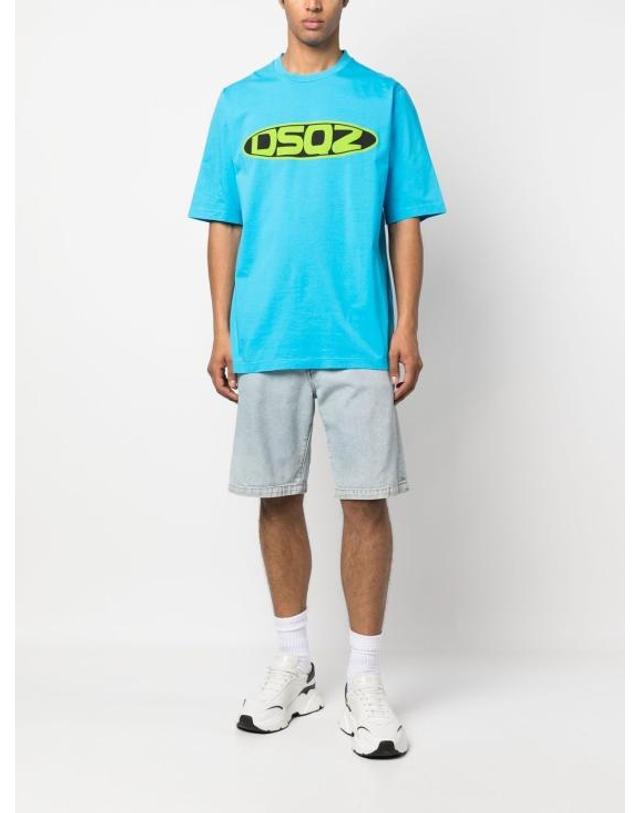 디스퀘어드2 [해외직구] 23SS 디스퀘어드2 반팔 티셔츠 S71GD1269S22427516 HAWAIIAN OCEAN 착용컷