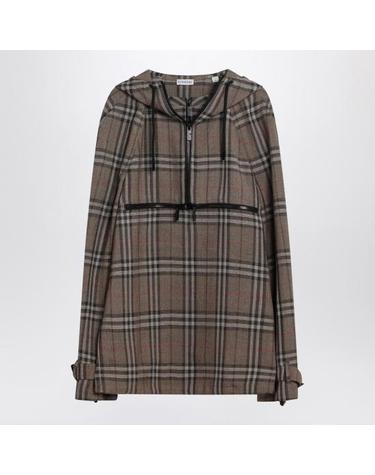 [해외직구] 25SS 버버리 체크 실크 블렌드 하프 집 자켓 8108324165277 Brown