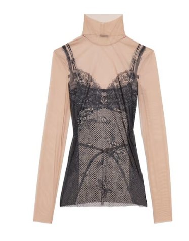 [해외직구] 25SS 발렌시아가 트롱프 뢰유 란제리 탑 8292144F4B4 1094 BLACKLIGHTBEIGE