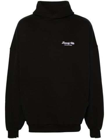 [해외직구] 24FW 발렌시아가 비버리힐스 오버사이즈 후드 티셔츠 739024 TQVS79034 Black
