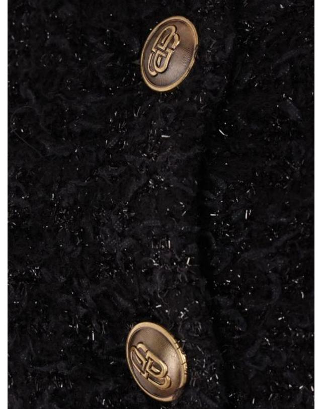 발렌시아가 [해외직구] 24FW 발렌시아가 트위드 크롭 가디건 793604T3328 1000 BLACK 착용컷
