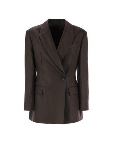 [해외직구] 25SS 브루넬로 쿠치넬리 폴리쉬드 린넨 트윌 모닐리 블레이저 ML1427261 BROWN