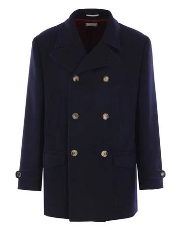[해외직구] 25FW 브루넬로 쿠치넬리 울 플라넬 피코트 MY4967029 CX200 BLU