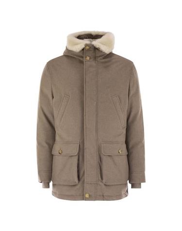 [해외직구] 25FW 브루넬로 쿠치넬리 플란넬 다운 패딩 MM4701993 HAZELNUT