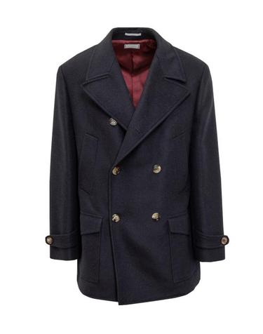 [해외직구] 25FW 브루넬로 쿠치넬리 울 플라넬 피코트 MY4967029 CX200 BLU