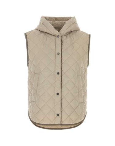 [해외직구] 26FW 브루넬로 쿠치넬리 Thermore® 매트 나일론 퀼팅 후드 웨이스트코트 MR4057999P C2613 Beige o Tan