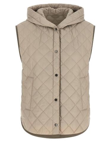[해외직구] 26FW 브루넬로 쿠치넬리 Thermore® 매트 나일론 퀼팅 후드 웨이스트코트 MR4057999PC2613 Beige