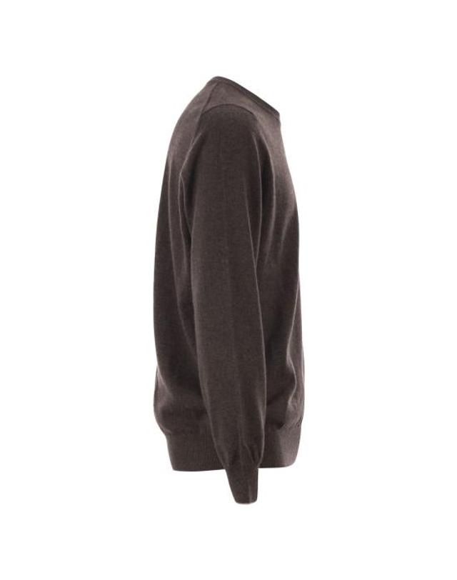 브루넬로 쿠치넬리 [해외직구] 26SS 브루넬로 쿠치넬리 캐시미어 니트 M2200100 DARK BROWN 착용컷