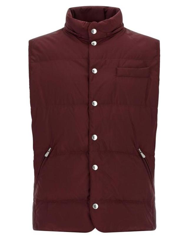브루넬로 쿠치넬리 [해외직구] 26FW 브루넬로 쿠치넬리 베스트 BR337514BM BURGUNDY 착용컷