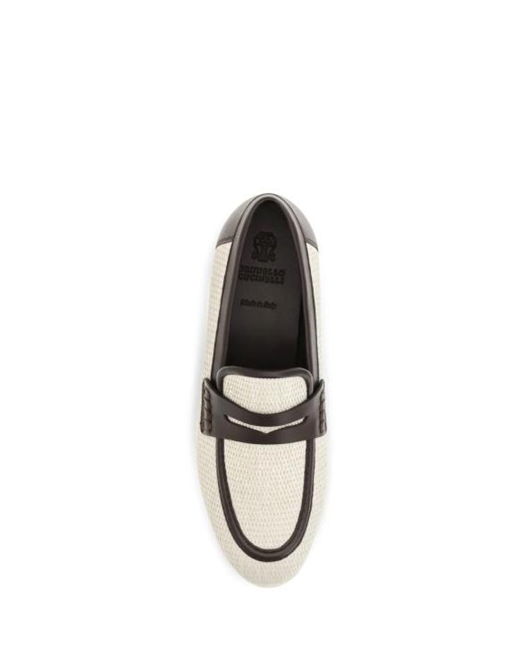 BRUNELLO CUCINELLI [해외] 26SS 브루넬로 쿠치넬리 테크노 라피아 레더 모카신 MZQ9C3210 BEIGE EQM9XX60229
