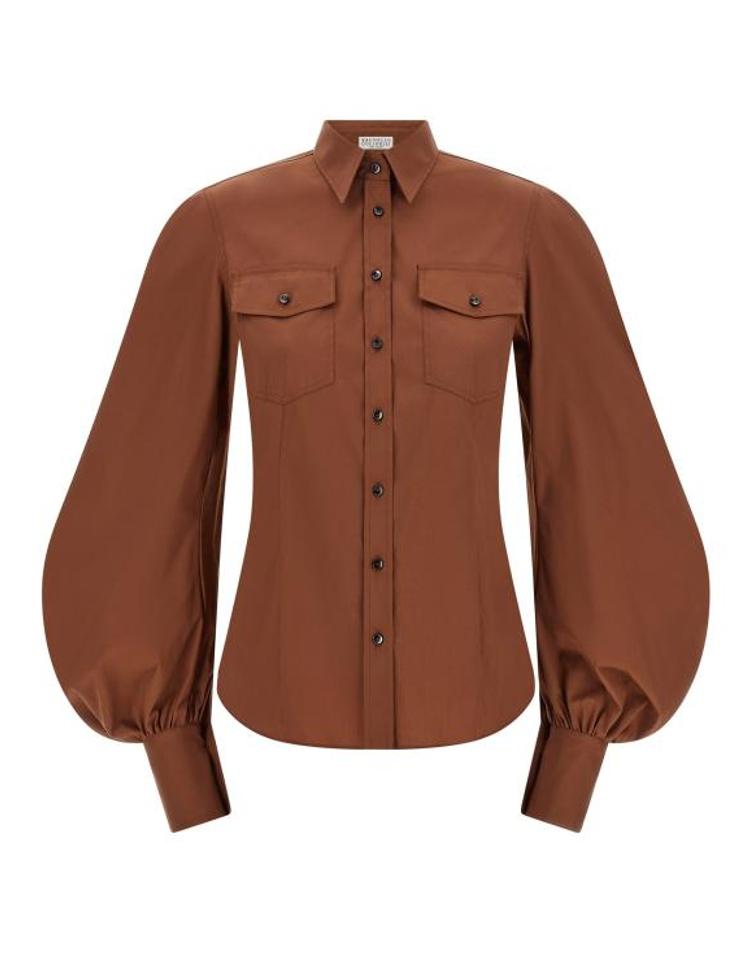 [해외] 26SS 브루넬로 쿠치넬리 블라우스 BR336667BM BROWN EQM9XX60295