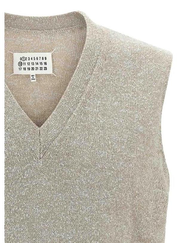 메종 마르지엘라 [해외직구] 마르지엘라 라이트 부클 니트 베스트 S50FB0115M13152003F Beige 착용컷