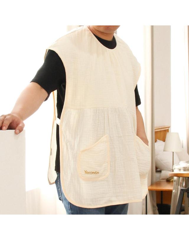 예꼬맘 예꼬맘 순면 거즈 아기 턱받이 베이지 3개 수유 이유식 침받이 트림패드 착용컷