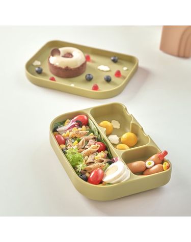[보리보리]  톰톰 흡착식판 4구식판 1P + 트레이1P