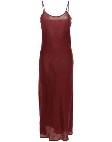 [명품] 베이스레인지 롱 원피스 DRDYLIAU24 STOME BURGUNDY DOM