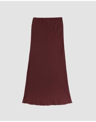 [명품] 베이스레인지 롱 스커트 SKDYLIAU24 STOME BURGUNDY DOM