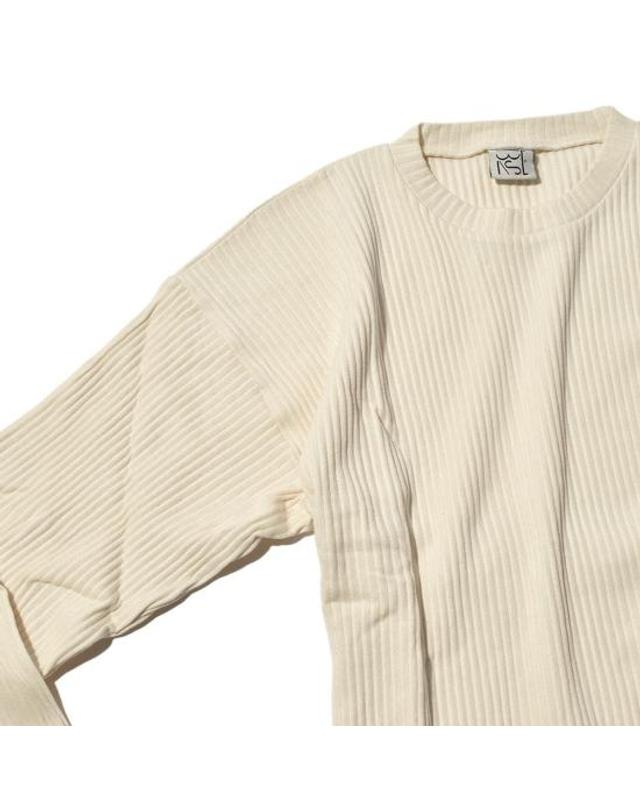 베이스레인지 [명품] 베이스레인지 긴팔 티셔츠 FSHL RIB 000 WHITE DOM 착용컷