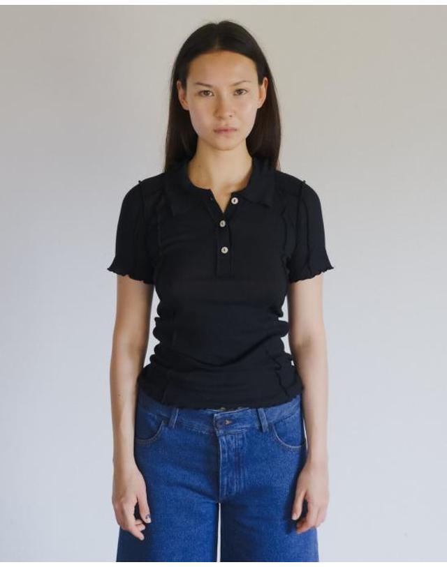 베이스레인지 [명품] 26SS 베이스레인지 오마토 폴로 티셔츠 TTOMP CR SU26 BLACK DOM 착용컷