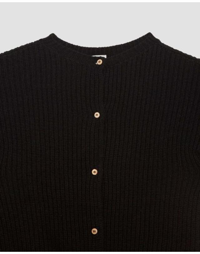 베이스레인지 [명품] 26SS 베이스레인지 가디건 PUMEC OC SP26 BLACK MELANGE DOM 착용컷