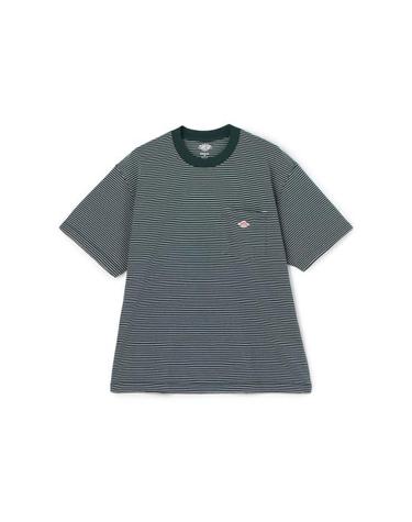 [명품] 단톤 플레인 숏 슬리브 포켓 티셔츠 단톤 DTC0197 TCB GREEN X WHITE DOM