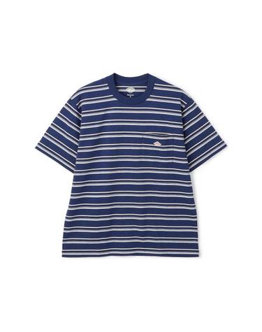 [명품] 26SS 단톤 숏 슬리브 포켓 스트라이프 반팔 티셔츠 DTC0198 TCB NAVY X BEIGE MULTI DOM