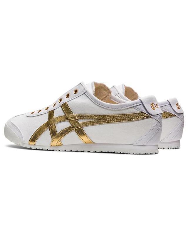오니츠카타이거 [명품] 오니츠카타이거 멕시코 66 슬립온 1183A962 102 WHITE PURE GOLD DOM 착용컷