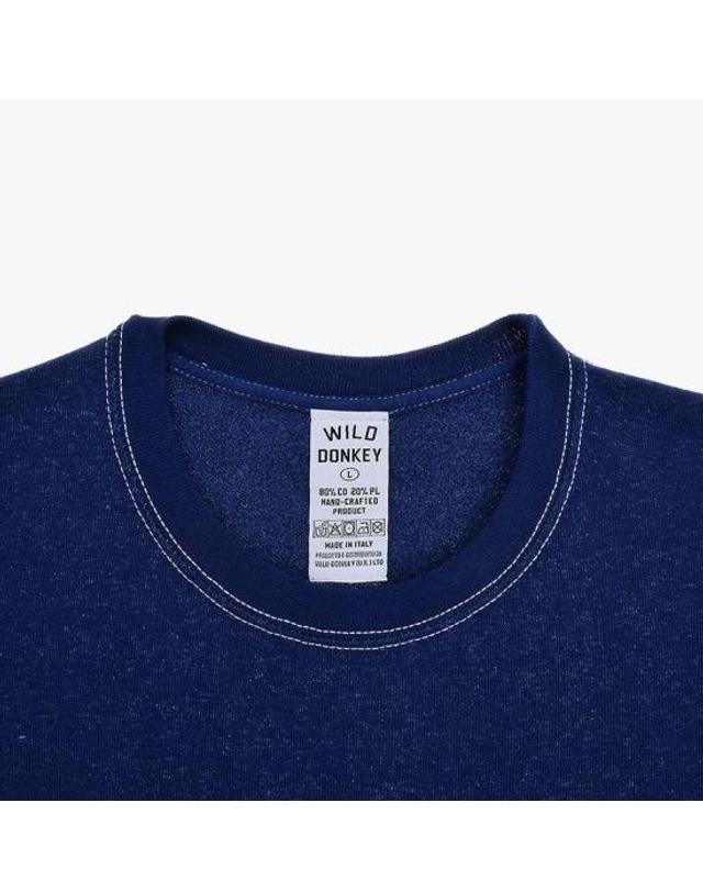 와일드 동키 [명품] 와일드 동키 긴팔 티셔츠 FREEZE DYED NAVY BLUE DOM 착용컷