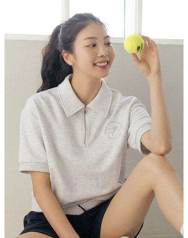 리싸이클 카라 집업 스웻셔츠 M/G