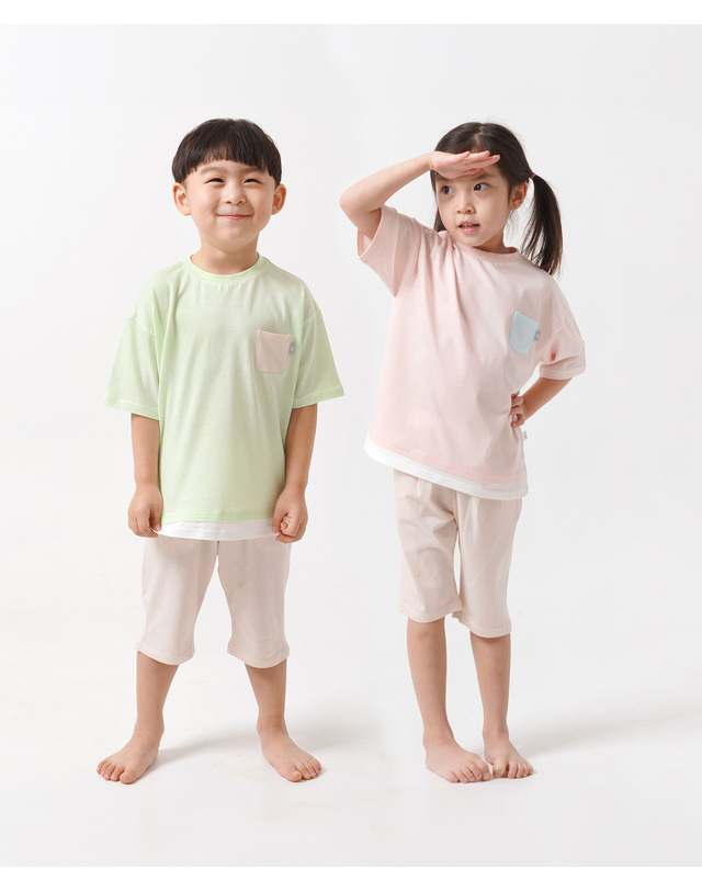 밤부베베 [밤부키즈] 온마을 오버핏 반팔내의(24~60개월) 착용컷