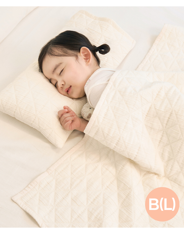 밤부베베 [밤부베베] 코지 거즈 누비 이불세트_B(L) [이불+베개커버] 착용컷