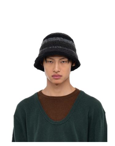 핸드포크 니티드 비니 블랙 그레이